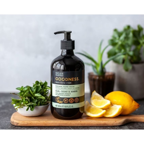 Жидкое мыло для рук Baylis & Harding Goodness Oud, Cedar & Amber, 500 мл - Pampik - 2