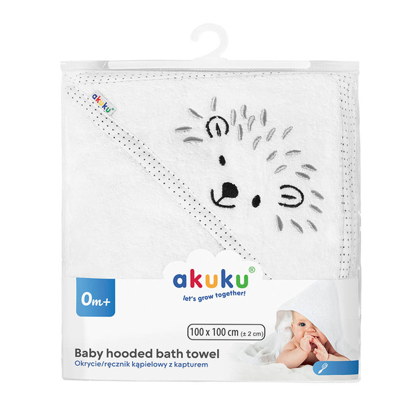 Рушник з капюшоном Akuku Їжачок, 100x100 см (A0661) - Pampik - 3