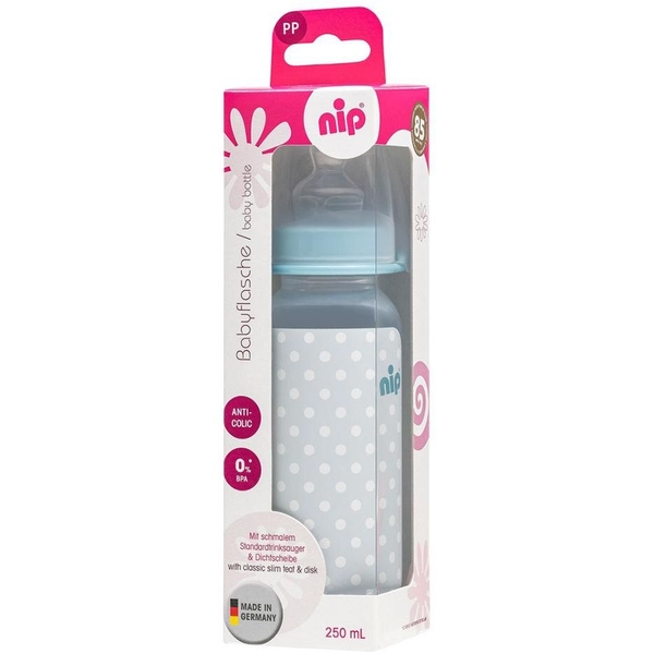 Пляшка для годування Nip PP, 250 мл, синій (35036) - Pampik - 3