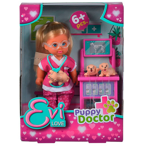 Игровой набор Simba Steffi & Evi Love Кукла Эви Щенячий врач, с аксессуарами (5733647) - Pampik