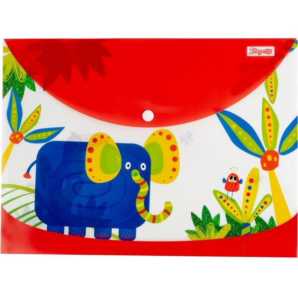 Папка-конверт 1 Вересня Zoo Land, А4, на кнопці (492164) - Pampik