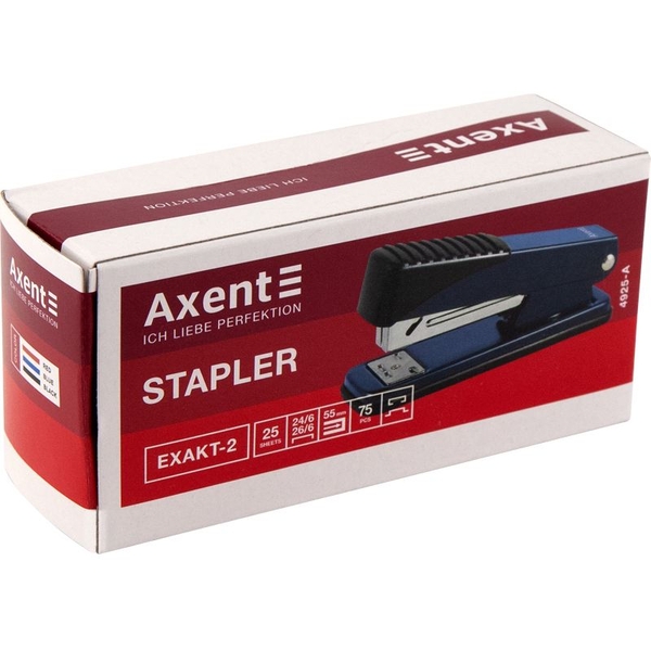 Степлер канцелярський Axent Exakt-2 №24/6, 25 аркушів, чорний (4925-01-A) - Pampik - 4