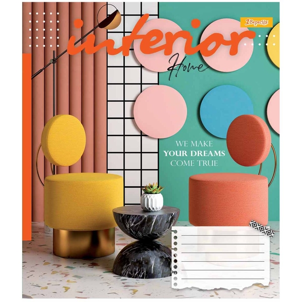 Набор тетрадей 1 Вересня Interior, A5, в линию, 48 листов, 10 шт. (766451) - Pampik - 2