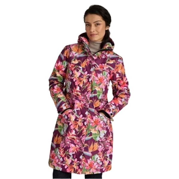 Пальто демісезонне Huppa Minna, р.S, бордовий з принтом (12678010-44034-00S) - Pampik