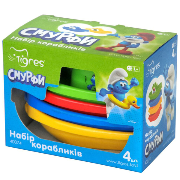 Набір корабликів Tigres Смурфи, 4 шт. (40074) - Pampik - 2