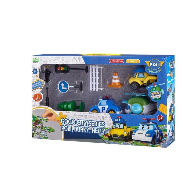 Ігровий набір Robocar Poli GoGo Міська серія: Полі, Баккі, Хеллі (ZR-912) - Pampik