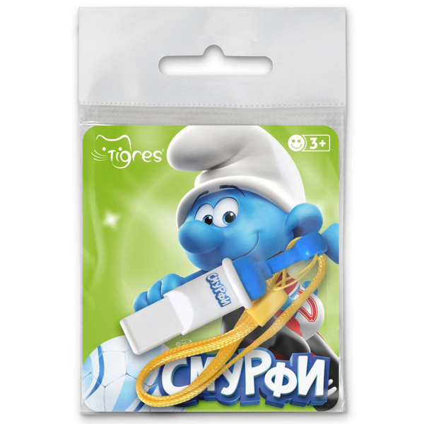 Свисток спортивний Tigres Смурфи, з ремінцем (40073) - Pampik - 4