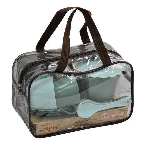 Набор посуды чайный Tigres Ромашка, 14 элементов, бирюзовый (39939) - Pampik