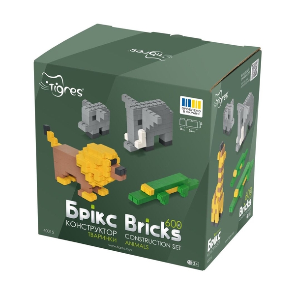 Конструктор Tigres Брикс Животные, 600 элементов (40015) - Pampik