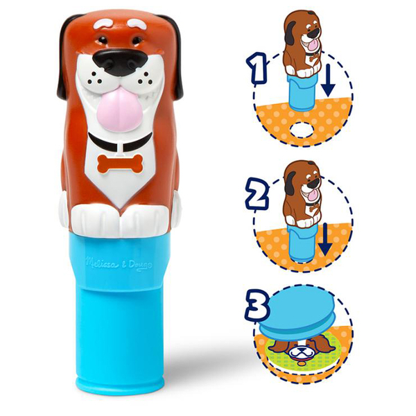 Набор из блокнота и штампа с наклейками Melissa & Doug Sticker WOW! Щенок (SM93205/6074891) - Pampik - 3