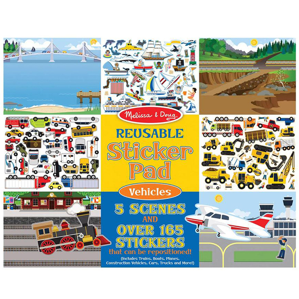 Набор многоразовых наклеек Melissa & Doug Транспорт (SM93209/6812) - Pampik