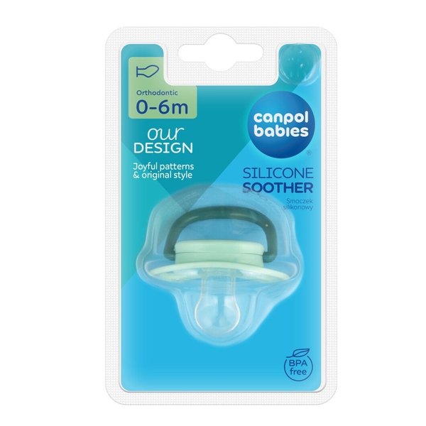 Силіконова анатомічна пустушка Canpol Babies Toys, 0-6 міс., зелений (23/256_gre2) - Pampik - 3