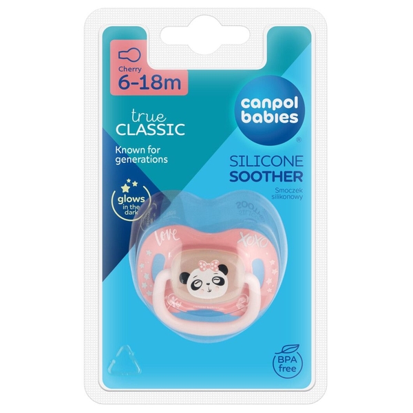 Пустушка силіконова кругла Canpol babies Exotic Animals Панда, 6-18 міс. (34/934_panda) - Pampik - 3