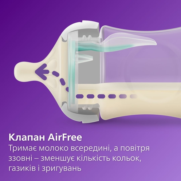 Пляшечка для годування Philips AVENT Natural Природний потік, з клапаном AirFree, 125 мл (SCY670/01) - Pampik - 4