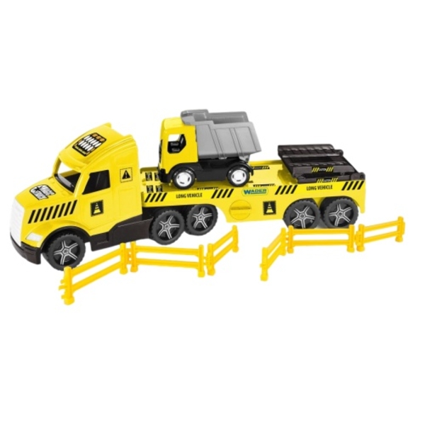 Игровой набор Wader Magic Truck Technic Эвакуатор с грузовиком, желтый (36421) - Pampik