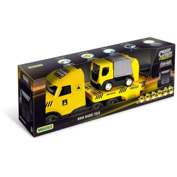 Игровой набор Wader Magic Truck Technic Эвакуатор с мусоровозом, желтый (36441) - Pampik - 2