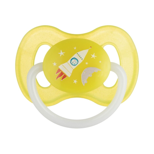 Пустушка латексна Canpol babies Space кругла, 0-6 місяців, жовтий (23/221_yel_new) - Pampik
