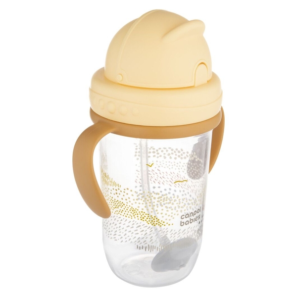 Чашка-непроливайка Canpol babies Mountains з трубочкою і обважнювачем 270 мл, бежевий (56/620_bei) - Pampik - 2