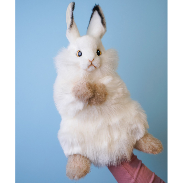 М'яка іграшка на руку Hansa Puppet Білий кролик, 34 см (7156) - Pampik - 3