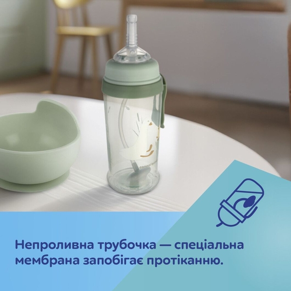 Бідончик непроливайка Canpol babies з трубочкою і обважнювачем Гуси, 350 мл (56/510_gre) - Pampik - 4