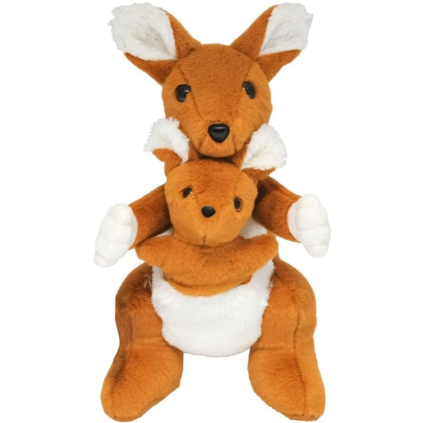 Іграшка Tigres Кенгуру з дитинчам, 26 см, помаранчевий з білим (ІГ-0146) - Pampik