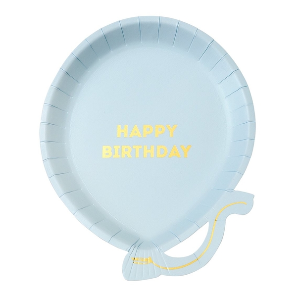 Одноразові тарілки Talking Tables WE HEART BIRTDAYS у формі кулі, блакитні, 12 шт. (BDAY-PLATE-BALL-B) - Pampik
