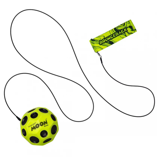 Мяч-прыгун на резинке Waboba Space Bounceback, желтый (33002) - Pampik