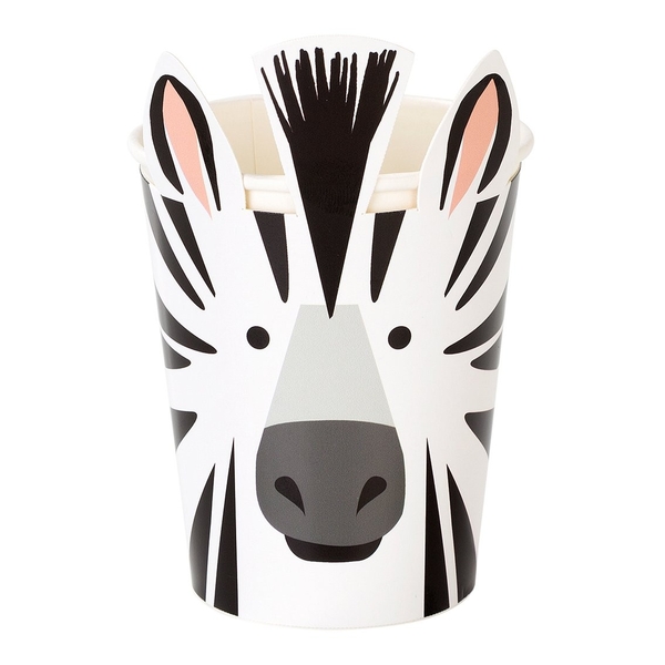 Одноразові склянки для свята Talking Tables Animals Зебра, 8 шт. (ANIMAL-CUP-ZEBRA) - Pampik