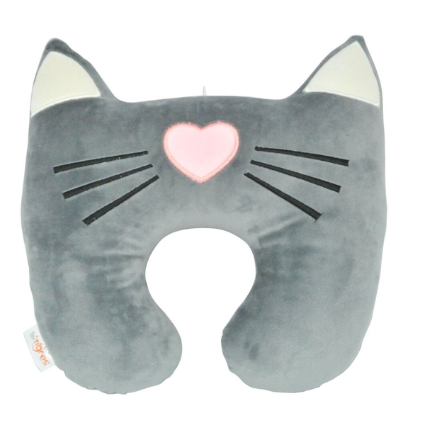 Подушка-підголовник Tigres Котик, сірий (ПД-0346) - Pampik