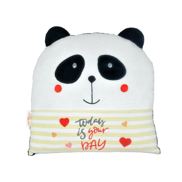 Мягкая игрушка-подушка Tigres Панда Today is your day, 32х32х10 см (ПД-0301) - Pampik