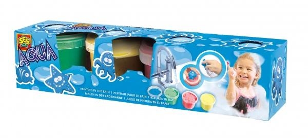 Набір для гри у ванній Ses Creative Гуаш зі штампами, 4 шт. (13035S) - Pampik