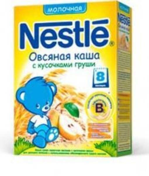 Молочна каша Nestle Вівсяна з шматочками груші, 250 г - Pampik