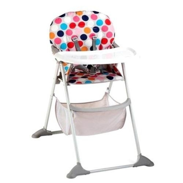 Стільчик для годування Geoby Y388-WBFG, світлий в різнокольоровий горошок - Pampik