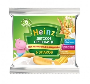 Детское печенье Heinz 6 злаков, 60 г - Pampik