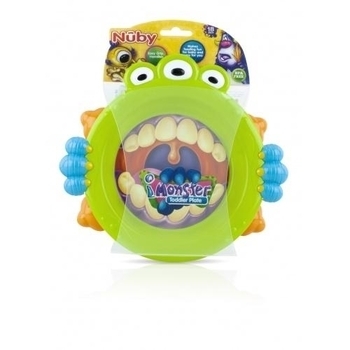 Тарілочка з нековзким дном Nuby Монстрикі (22020) - Pampik