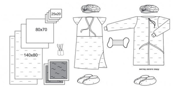 Акушерський комплект одягу та операційних покриттів №20 - Pampik
