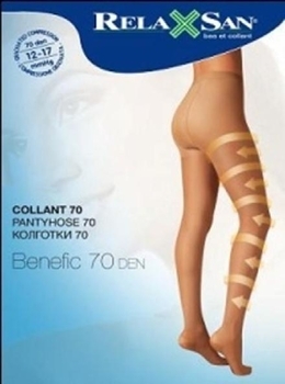 Антиварикозные профилактические колготки Relaxsan 70 den (12-17 мм), р. 4, черные - Pampik - 3