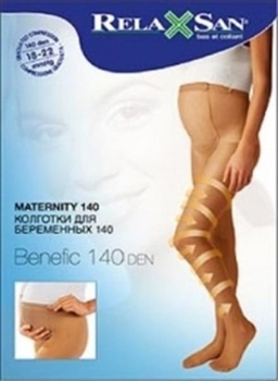 Антиварикозные колготки для беременных Relaxsan 140 den (18-22 мм), р. 4, черные - Pampik
