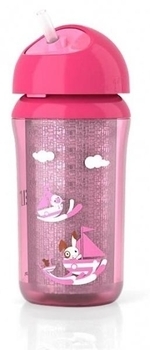Термочашка з трубочкою Philips Avent, рожевий, 260 мл (SCF766/00) - Pampik