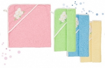 Полотенце с уголком Бемби ПЕ3, махра, 100х100 см, зеленое (120314) - Pampik