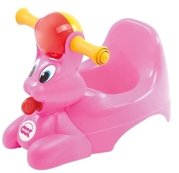 Дитячий горщик OK Baby Spidy з брязкальцем, яскраво-рожевий - Pampik