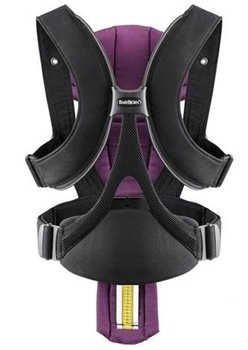 Рюкзак-кенгуру Babybjorn Baby Carrier Miracle Cotton, чорний з фіолетовим (96053) - Pampik - 3
