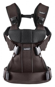 Рюкзак-кенгуру Babybjorn Baby Carrier One Mesh, чорно-коричневий - Pampik