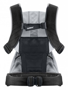 Рюкзак-кенгуру Babybjorn Baby Carrier One Cotton, чорно-сірий (91065) - Pampik - 2
