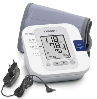 Тонометр автоматичний Omron M3 Expert (HEM-7200H-ARU) з універсальною манжетою 22-42 см і адаптером - Pampik