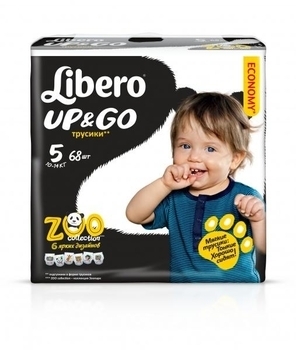 Підгузки-трусики Libero Up&Go Zoo Collection 5 (10-14 кг), 68 шт. - Pampik