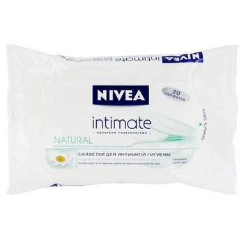 Влажные салфетки для интимной гигиены Nivea Intimate Natural, 20 штук - Pampik