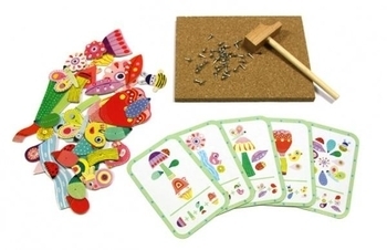 Дерев'яна гра-аплікація з молоточком Djeco Сад квітів - Pampik - 2