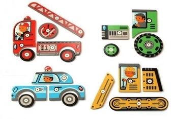 Дерев'яна гра-аплікація з молоточком Djeco Транспорт - Pampik - 6