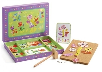 Дерев'яна гра-аплікація з молоточком Djeco Сад квітів - Pampik - 5